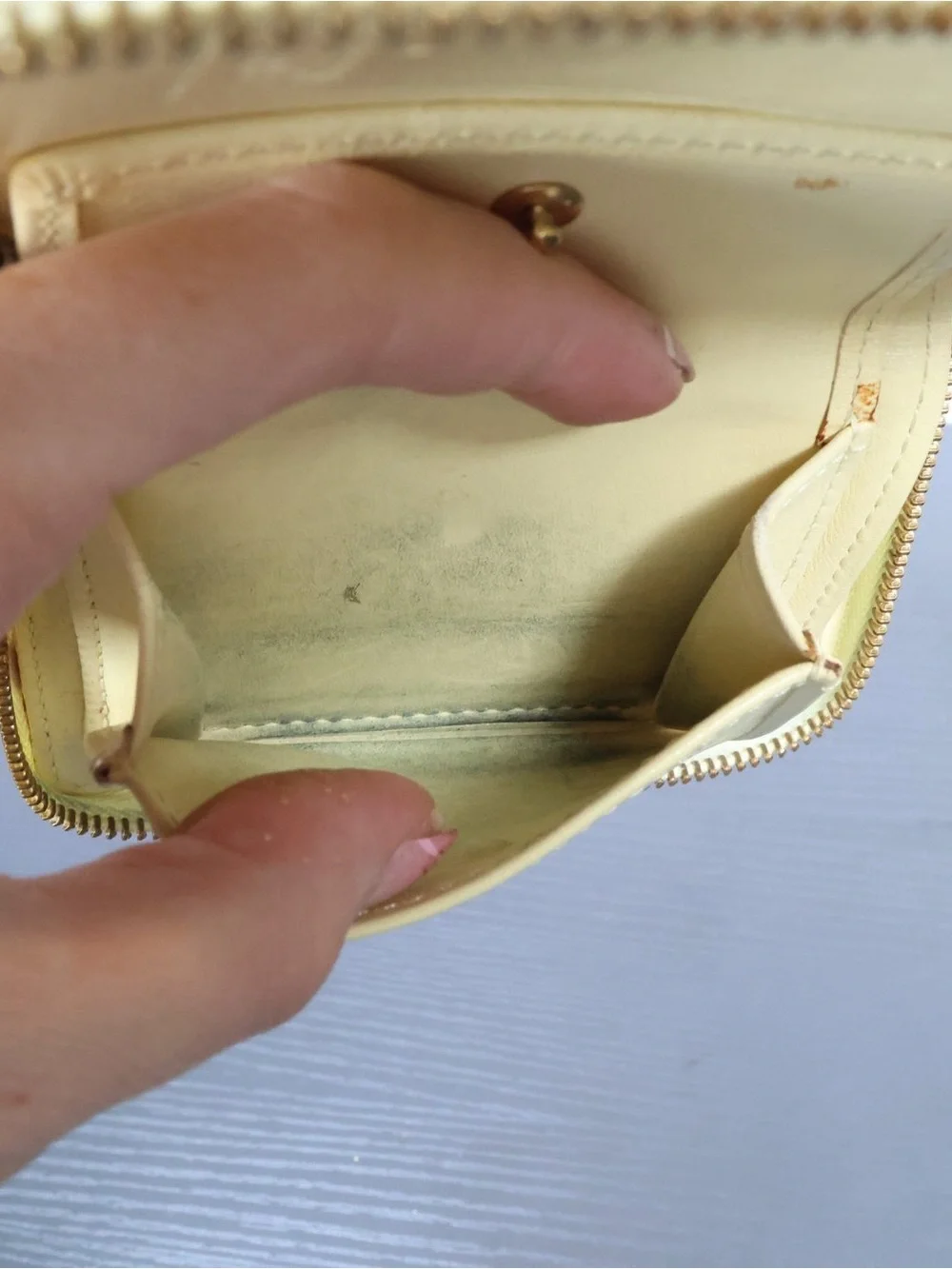 Louis Vuitton Yellow Vernis Zip-Around Card Wallet